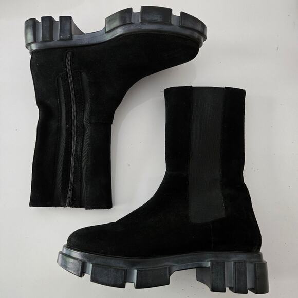 Free People "Brooks" Lug Sole Mid Rise Platform Chelsea Boots Size EU 39, US 8.5 - Picture 1 of 15